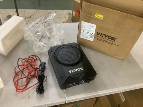 VEVOR 8" 800W Underseat Car Subwoofer, Built-in Amplifier, High/Low Level Input & Volume Controller