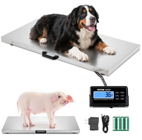 VEVOR Large Platform 40.6x20.9Inch Stainless Steel Livestock Scale 700LBS