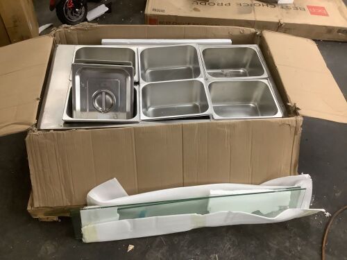 VEVOR 1500W Electric Stainless Steel Steam Food Warmer with Glass Cover, 6 x 1/2 Size Pans