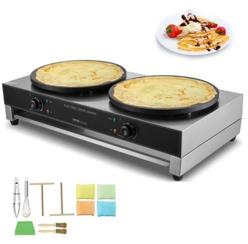 VEVOR 16-Inch Double Head Electric Crepe Machine, 3400W, AC120V 60Hz