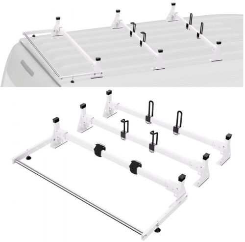 VEVOR 54" 3 Crossbars Ladder Roof Rack, 800 lbs Capacity, Fit for Ford Transit 150 250 350, 2015-2022