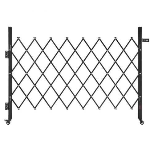 VEVOR Single Folding Security Gate, Lockable Scissor Gate with 360° Swivel Casters, 66.93 x 51.57 in (W x H)
