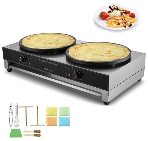 VEVOR 16-Inch Double Head Electric Crepe Machine, 3400W, AC120V 60Hz