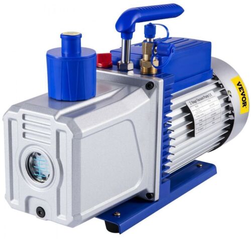 VEVOR 12CFM 1HP Vane Vacuum Pump Two Stage 3 x 10-1 Pa Ultimate HVAC Rotary Auto AC Refrigerant Vacuum Pump