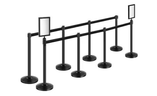 8 Pcs Stanchions with Retractable Belts