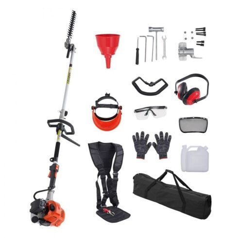 VEVOR 15.7-inch 26CC 2 Cycle Gas Pole Hedge Trimmer with Dual Sided Dual Action Blade, 270° Adjustable Trimmer Head