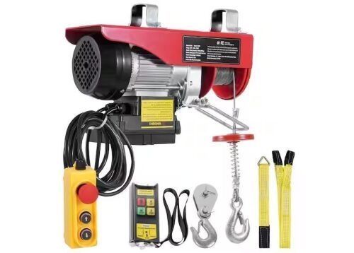 VEVOR 440 lbs. 120V Electric Winch with 328 ft. Wireless and 14 ft. Wired Remote Control 40 ft. Lifting Height