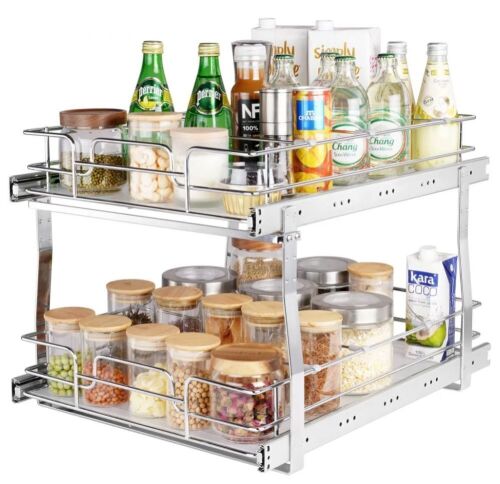 VEVOR 2 Tier 17"Wx21"Dx15"H Pull Out Cabinet Organizer