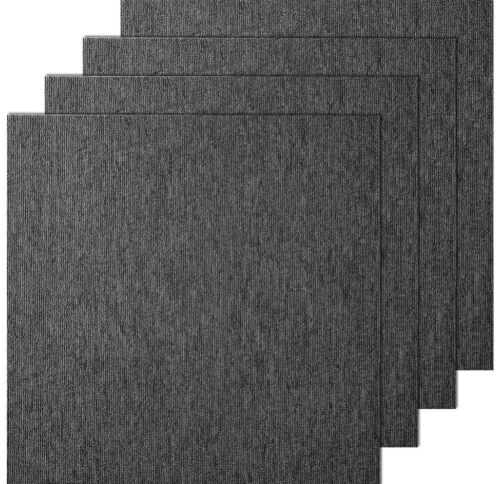 VEVOR 20"x 20" Carpet Squares With Padding Attached, 20 Tiles, Dark Gray