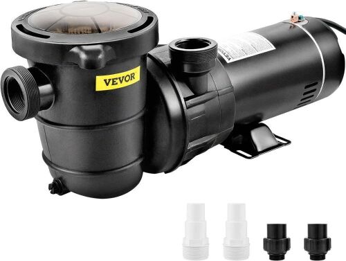 VEVOR Swimming Pool Pump, 1.5 HP 115 V, 1100 W Single Speed Pumps for Above Ground Pool w/Strainer Basket, 5280 GPH Max. Flow