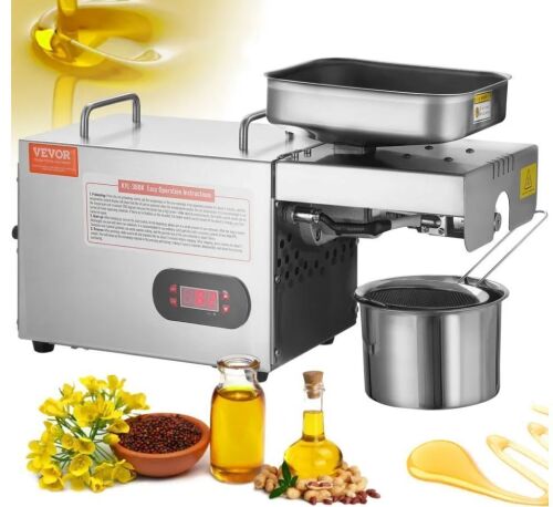 VEVOR 850W Electric Oil Press Machine, 0-300℃ / 32 - 572 ℉ Adjustable Temperature