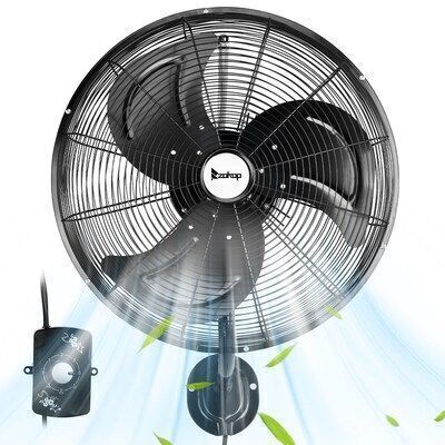 18 inch 3-Speed Industrial Electric Wall-Mount Fan in Black