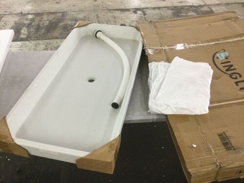 4 FT Party Ice Cooler Folding Table with Matching Skirt White