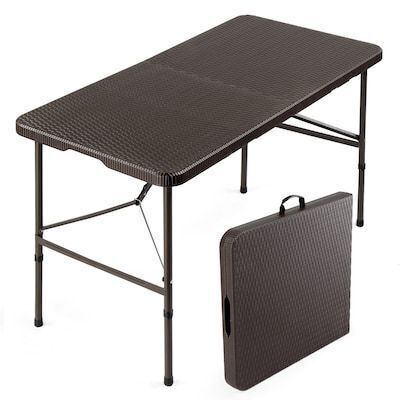 Brown Plastic Folding Table 4'