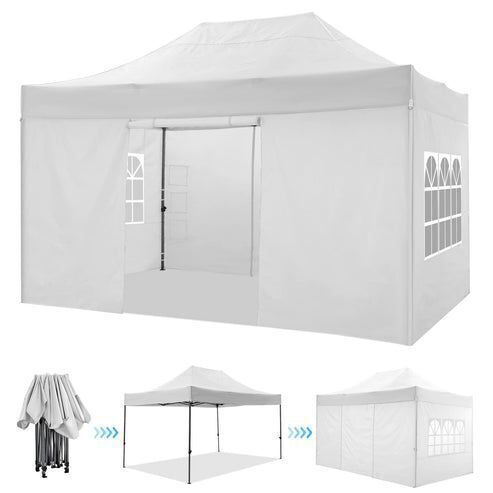 COBIZI 10x15ft Pop up Canopy with 4 Removable Sidewalls