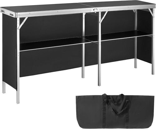 VEVOR Extra Long Folding Portable Bar Tradeshow Podium Table, 77.95" x 15.16" x 34.65"