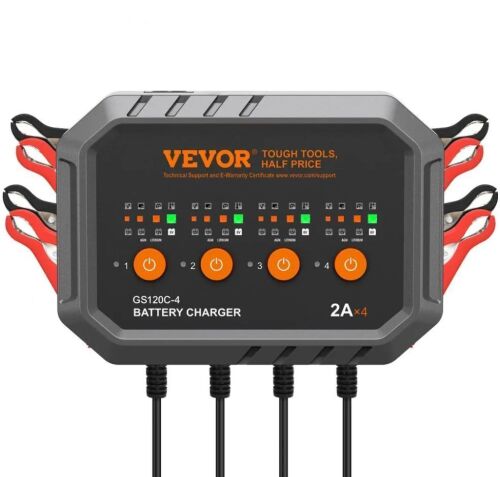 VEVOR 8-Amp, LiFePO4 Lead-Acid (AGM / Gel / SLA) Car Battery Charger