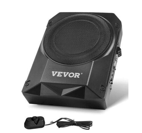 VEVOR 10" 400W Underseat Car Subwoofer, Low Profile Audio Sub Built-in Amplifier, High/Low Level Input & Volume Controller