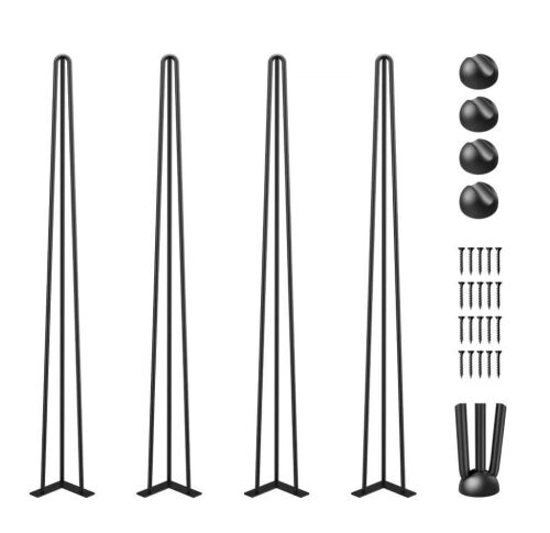 VEVOR 34" Hairpin Table Legs Black 880lbs Load Capacity, Set of 4