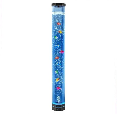 VEVOR 3.3 ft Sensory Bubble Tube Lamp, 10 Floating Fish & 16 Color Effects, Remote Control
