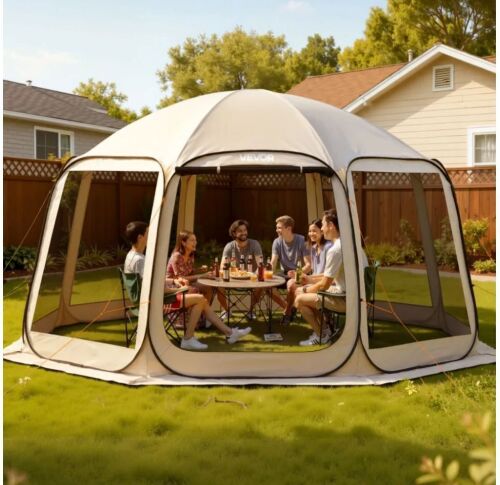 VEVOR 15 x 13.8 ft, 12-15 Person Pop Up Portable Screened in Canopy with Carry Bag