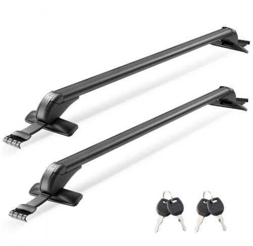 VEVOR Roof Rack Cross Bars, Universal Fit for Naked Roofs Without Raised Rails/Flush Rail/Black Moldings, 165 LBS Capacity