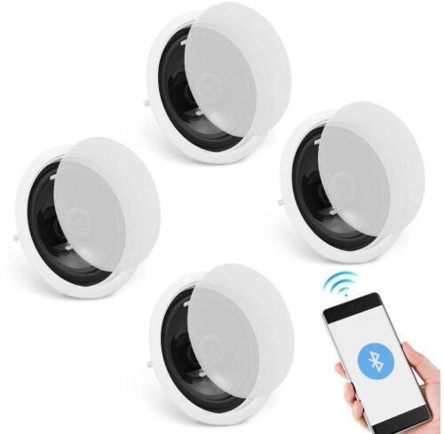 VEVOR 6.5'' Bluetooth Flush Mount Ceiling & in-Wall Speakers, 150W, 8ΩImpedance 89dB Sensitivity, 4 Pack