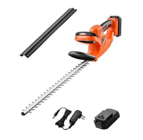 VEVOR Cordless Electric Hedge Trimmer with 20 in Dual Action Blade, 1200 RPM, 20V 2A Battery