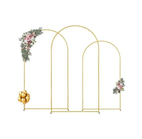 VEVOR Gold Wedding Arch Backdrop Stand, Set of 3
