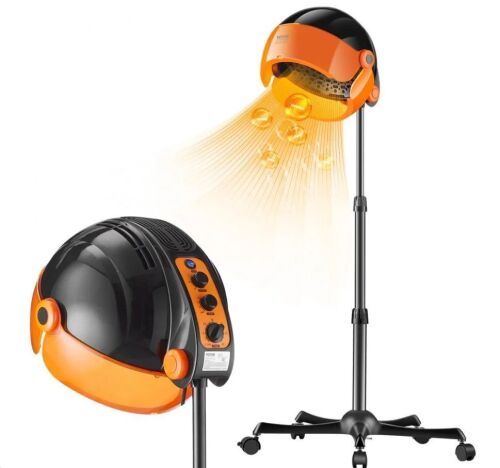 VEVOR Ionic Hood Dryer, 1875W, Timer, 3 Temperature Levels & Adjustable Speed, Mobile Floor Stand with Wheels