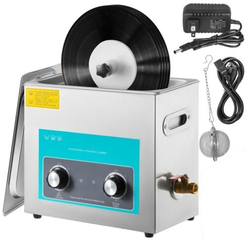 VEVOR Ultrasonic Vinyl Record Cleaner 6L 40kHz with Mechanical Heater & Time