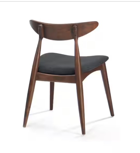 Harper & Bright Designs Walnut and Charcoal 100% Solid Rubberwood Mid-Century Modern Dining Chair