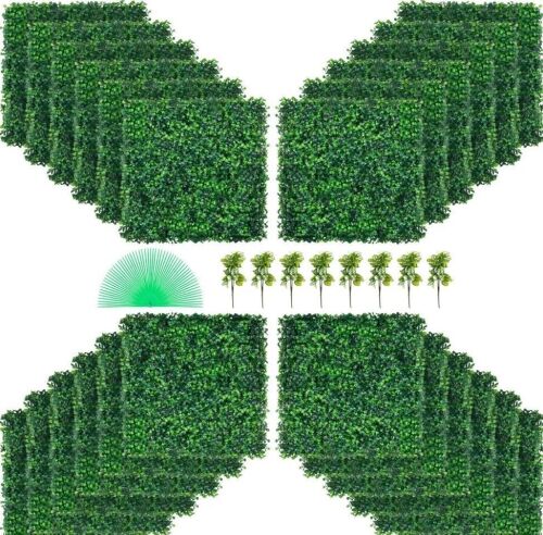 VEVOR 20" x 20" Artificial Boxwood Hedge Wall Panels, 24pcs