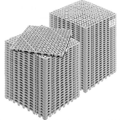 VEVOR Soft PVC Interlocking Drainage Tiles, 12" x 12"x 0.6 Splicing, 55pcs