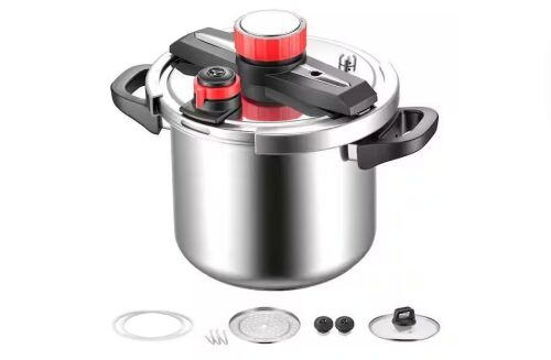 VEVOR Stainless Steel 8 qt. Pressure Cooker, Tempered Glass Lid, 3 Pressures Settings - Missing 3 Screws for Handles