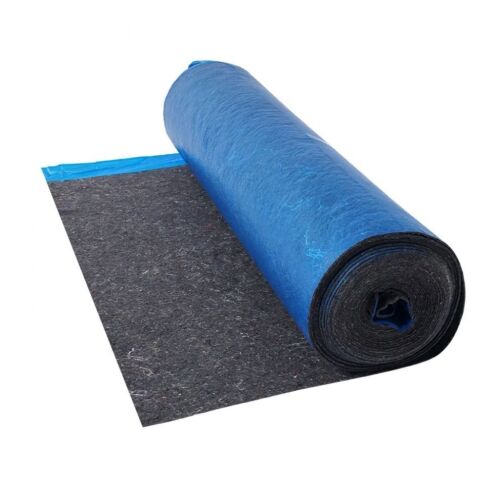 VEVOR Floor Underlayment 100 sq. ft/Roll, 3 mm Thick Laminate Flooring Padding with Attached Vapor Barrier, Heavy Duty Fiber + PE Film, Soundproofing & Noise Reduction