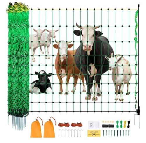 VEVOR Electric Fence Netting with Posts & Double-Spiked Stakes, 42 in (H) x 164 ft (L)