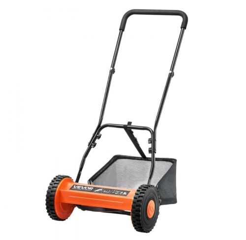 VEVOR Manual Push Reel Lawn Mower 16 inch, 5 Blades, 0.6-1.75 in Adjustable Cutting Height