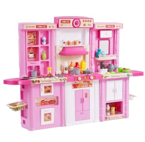 VEVOR 3-in-1 Toddler Kitchen Play Set with Simulated Spray, Sounds and Lights