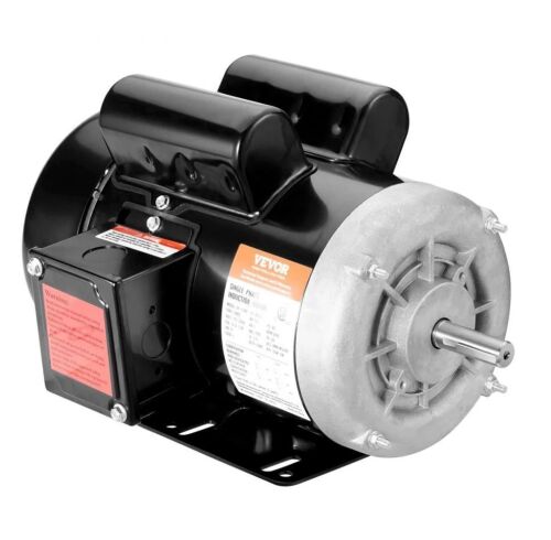 VEVOR 1.5HP Electric Motor 3450 rpm, AC 115V/230V, 56 Frame, Air Compressor Motor Single Phase, 5/8" Keyed Shaft, CW/CCW Rotation