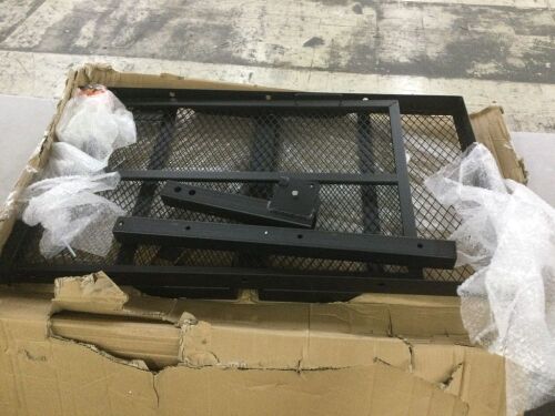 VEVOR 45.3" x 25.6" Iron Hitch Cargo Rack with Folding Ramp, 500LBS Mobility Scooter Carrier Fit 2" Hitch Receiver