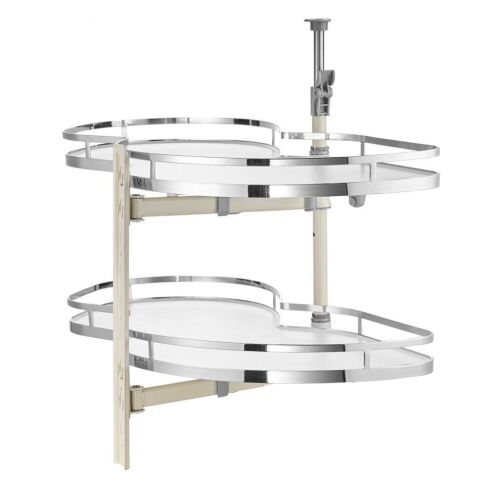 VEVOR Pull Out Organizer for 36 inch Width Blind Cabinet, 2 Tier Height Adjustable Swing Tray, Left Open