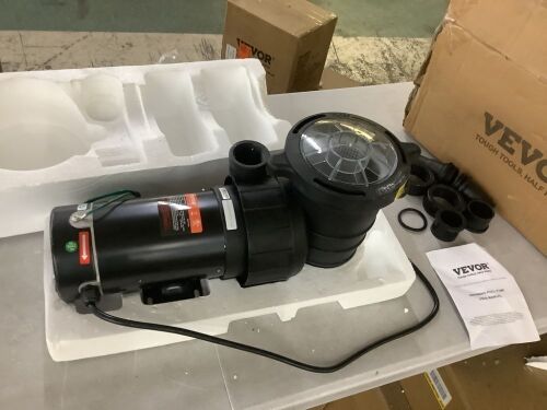 VEVOR Swimming Pool Pump 2.0HP 115V 1500W, Single Speed Pumps for Above Ground Pool, 5400 GPH Max. Flow, ETL Certification