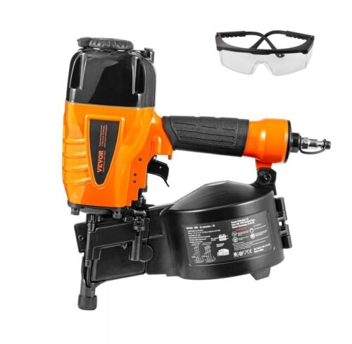 VEVOR 1-1/4" to 2-1/2" 15 Degree Pneumatic Siding Nail Gun with Tool-Less Depth Adjustment, 70-120PSI