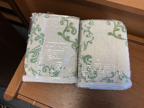 Sham, Sage Damask Embroidered, Lot of 12
