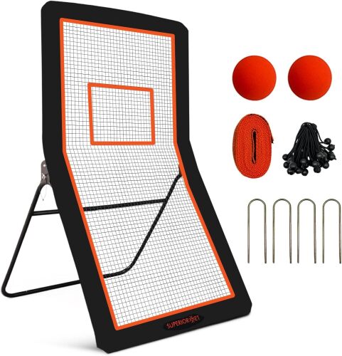 4x7FT Lacrosse Rebounder,Volleyball Training Equipment,Bouced Back Net