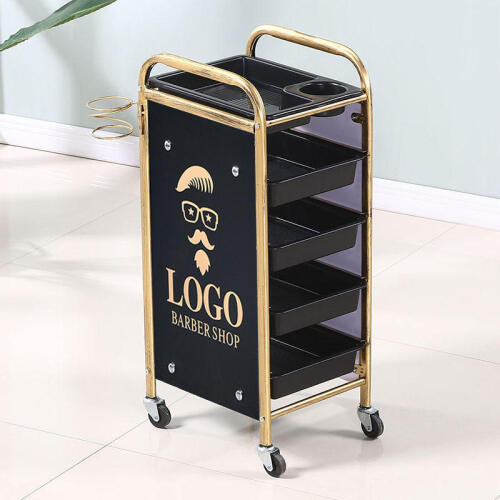 ELITE BAY Detachable Hairdressing Salon Trolley Spa Hairdresser's Assistant Gold Trolley With Universal Wheels Tangle-free Hair