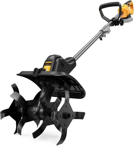 Cordless Tiller Cultivator for Dewalt 20v Max Battery, 360RPM Electric Tiller for Gardening, 11.8in Tilling Width ＆ 8.6in Depth, Battery Powered Tiller for Lawn/Soil Cultivation (Battery Not Included)