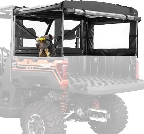 KEMIMOTO UTV Soft Cargo Camper Bed Cover Rack Compatible with Polaris Ranger 1000 / XP 1000 / Crew XP 1000/570 Full-Size 2013-2026 Rear Camper Top Canvas Accessories
