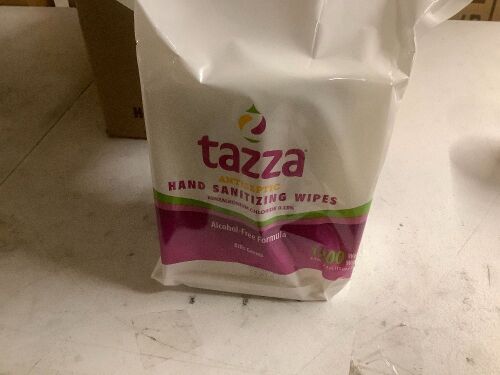 Box of Tazza Antiseptic Hand Sanitizing Wipes, Alcohol-Free